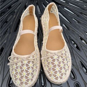 Madden Girl Floral Mesh Ballet Flats with Elastic Strap